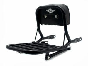 BULLET BACKREST WITH CARRIER  IN STAINLESS STEEL BLACK POWDER COATED