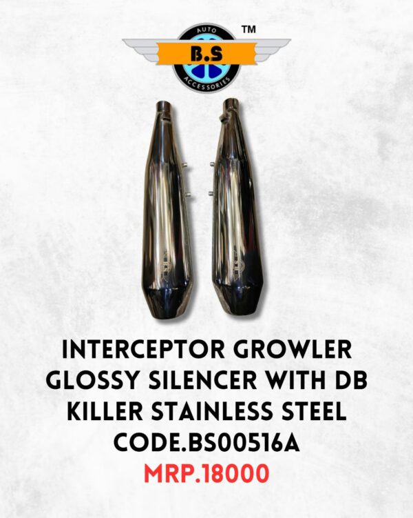 INTERCEPTOR / GT 650 GROWLER EXHAUST GLOSSY CHROME FINISH, RUSTFREE - Image 2