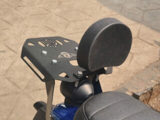 YAMAHA XSR BACKREST WITH TOP RACK PLATE STAINLESS STEEL BLACK