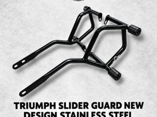 TRIUMPH SLIDER GUARD NEW DESIGN STAINLESS STEEL BLACK.