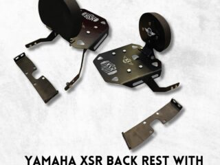 YAMAHA XSR BACKREST WITH TOP RACK PLATE STAINLESS STEEL BLACK.