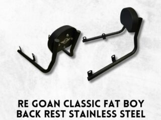 RE GOAN CLASSIC 350 FATBOY BACKREST , STAINLESS STEEL RUSTFREE PRODUCT (BLACK)